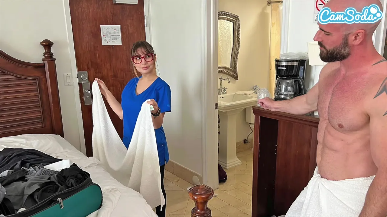 Danny Steele In The Naughty Hotel Maid And The Thick Cock Surprise: Towel Drop Cum On Tits And Creampie For 5 Bucks